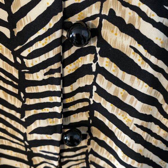 Vtg Kathy Che Blouse Women's Size Large‎ Safari print - Picture 3 of 5